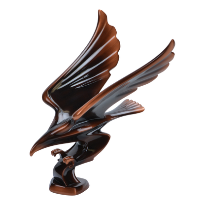 Striking eagle award in cast resin with talons forward and wings back, 8 and a quarter inch size
