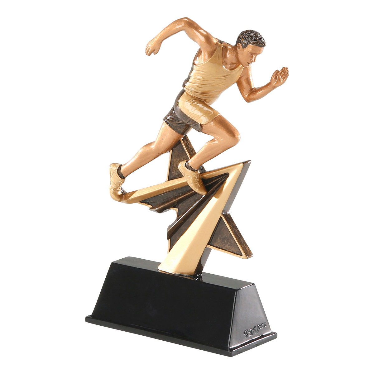 Star Power male track trophy shown from an angle