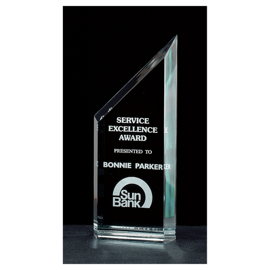 Jade Zenith Series acrylic award, 3¼ x 8 inches, custom engraved