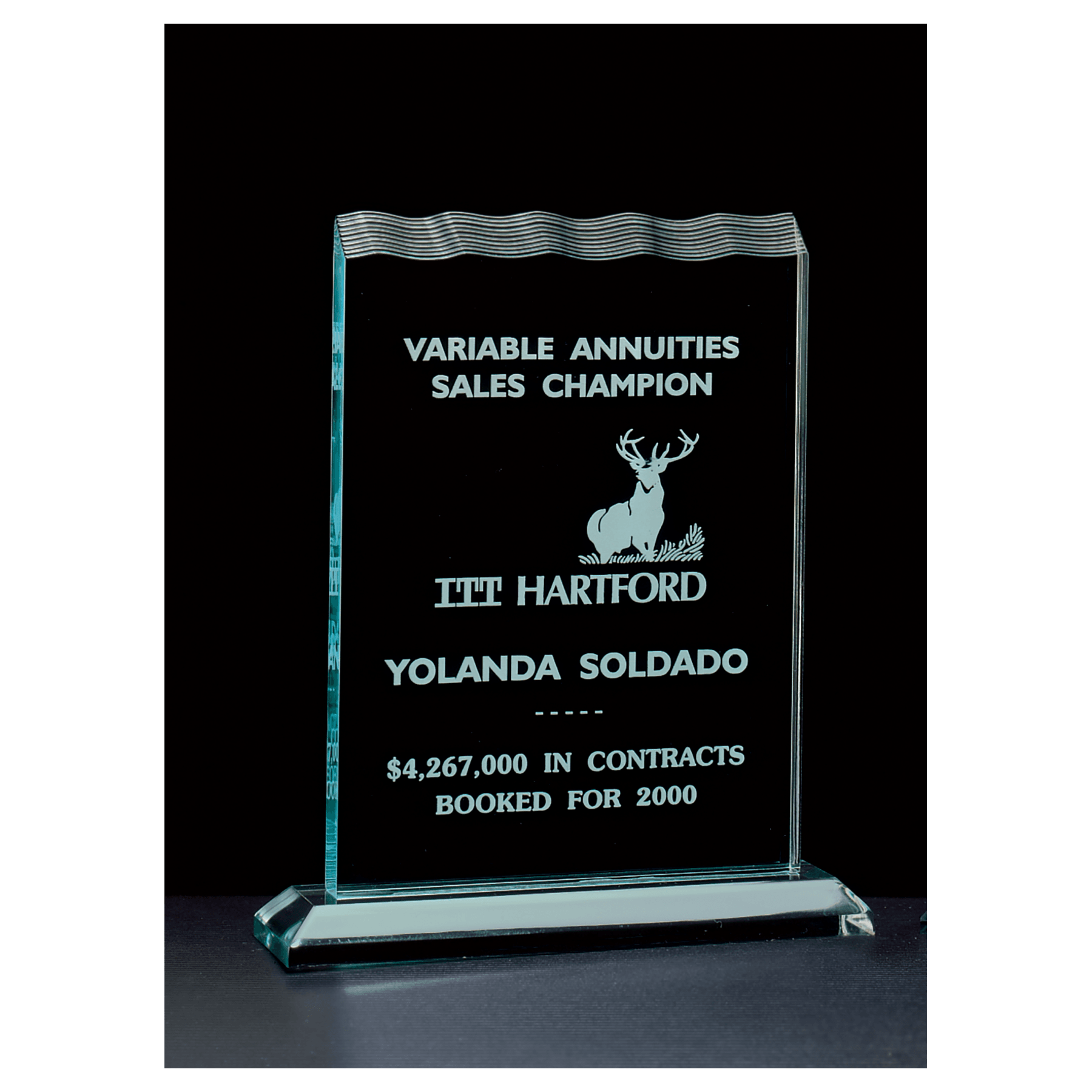 Tidal Series Jade Acrylic Award - 5 ½" x 7 ¼"
