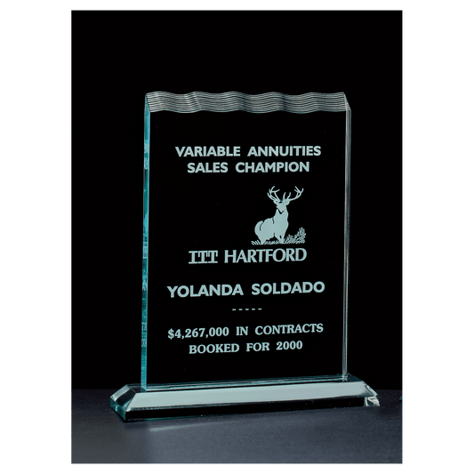 Tidal Series Jade Acrylic Award - 5 ½" x 7 ¼"