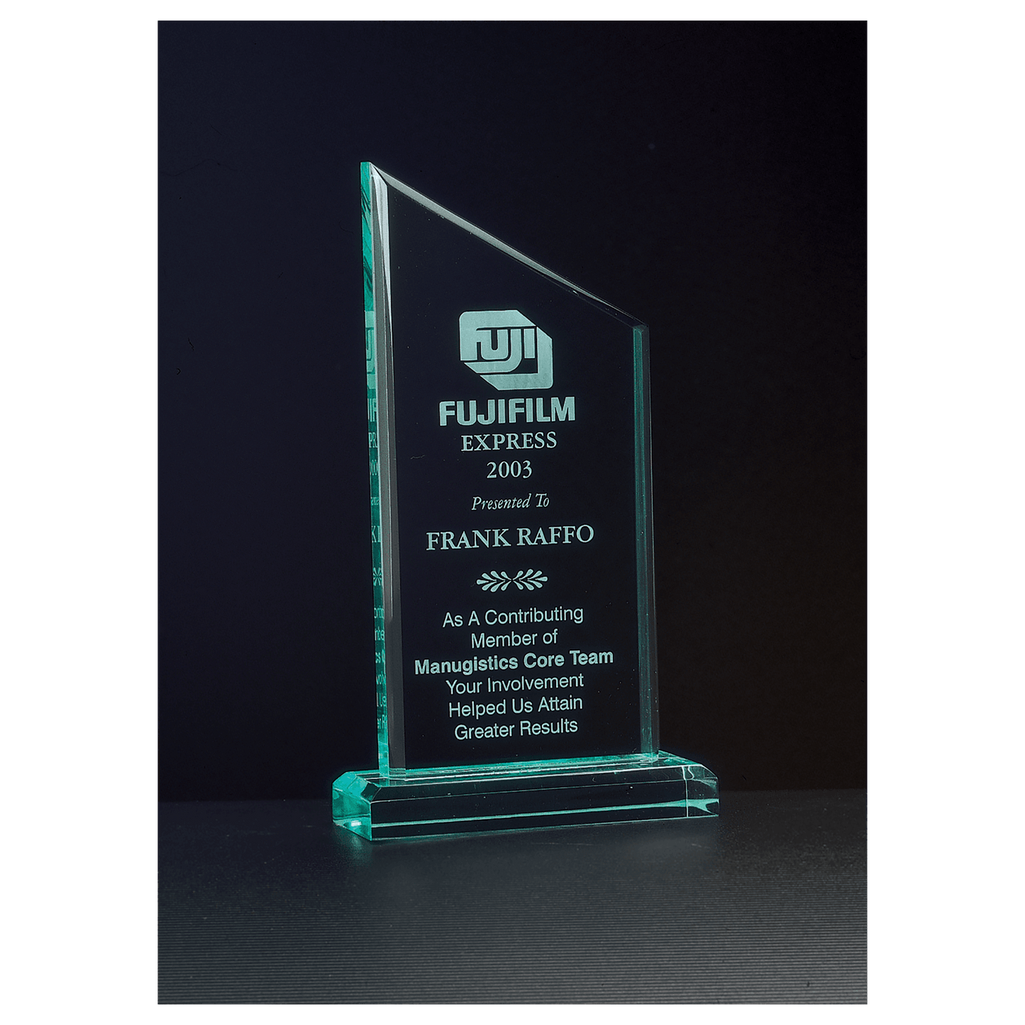 Zenith Series Jade Acrylic Award - 4 ¾" x 7 ¾"