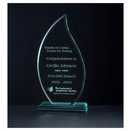 Flame Series Jade Acrylic Award – Slim - 3 9/16" x 7 ¾"