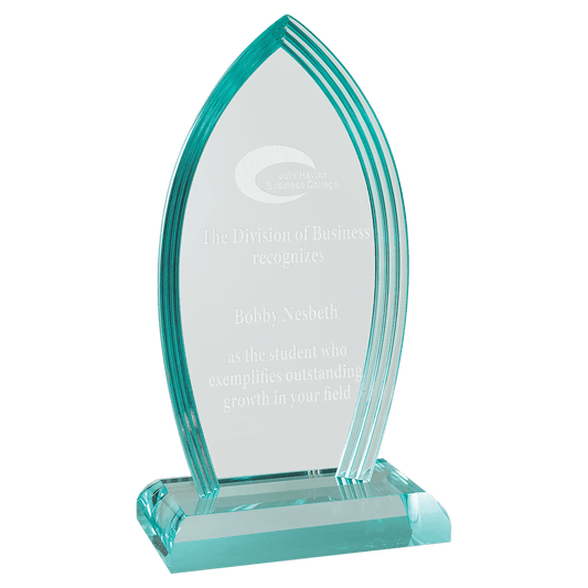 Flame Series Jade Acrylic Award - 4 ¼" x 7 ¾"
