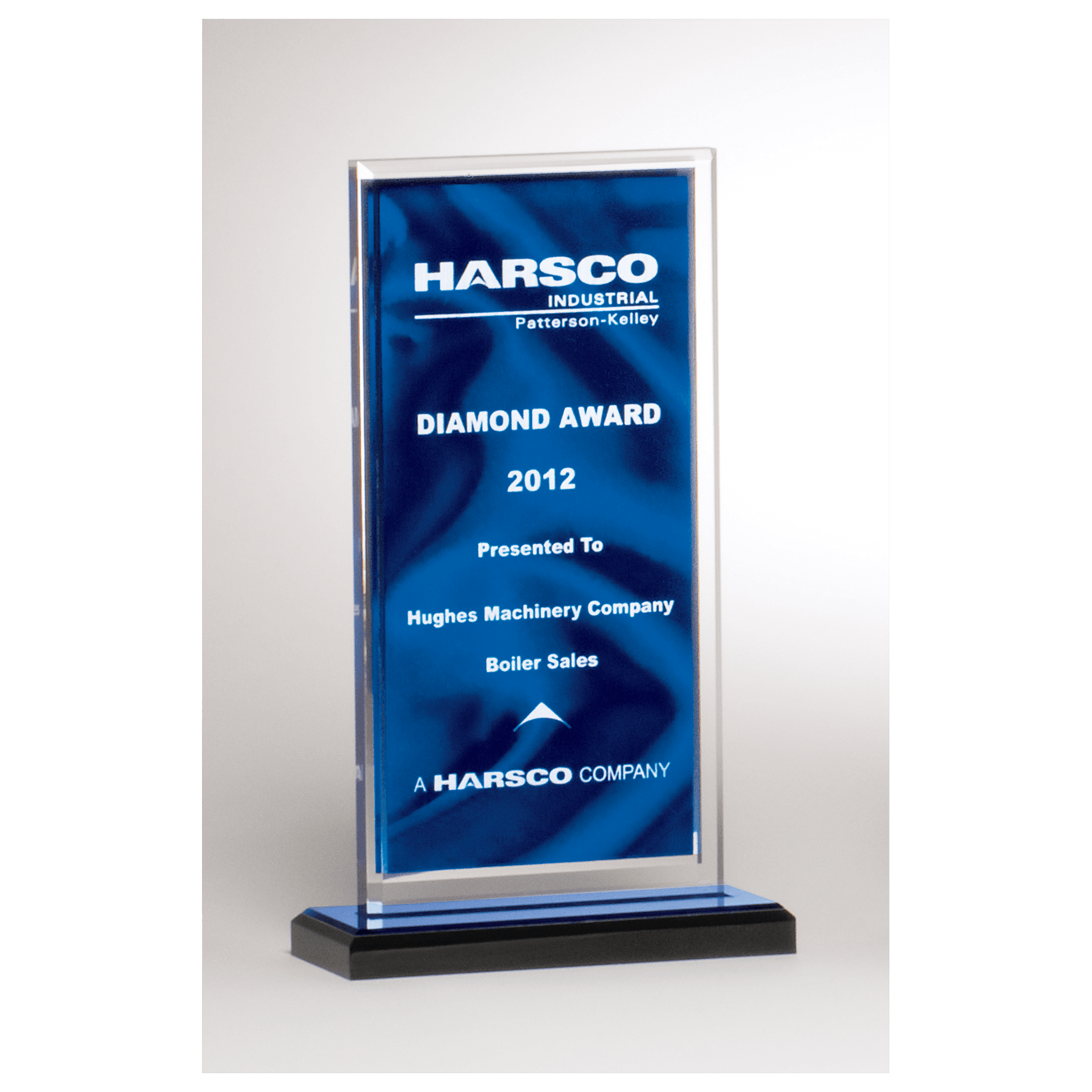 Dark Blue Draped Satin Acrylic Award - 5" x 6 ½"
