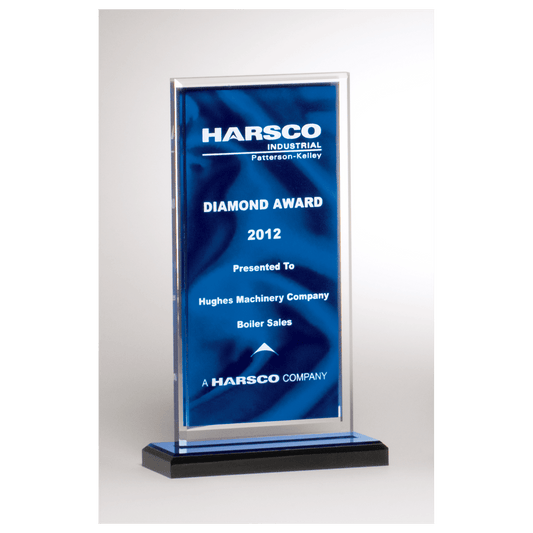 Dark Blue Draped Satin Acrylic Award - 5" x 6 ½"