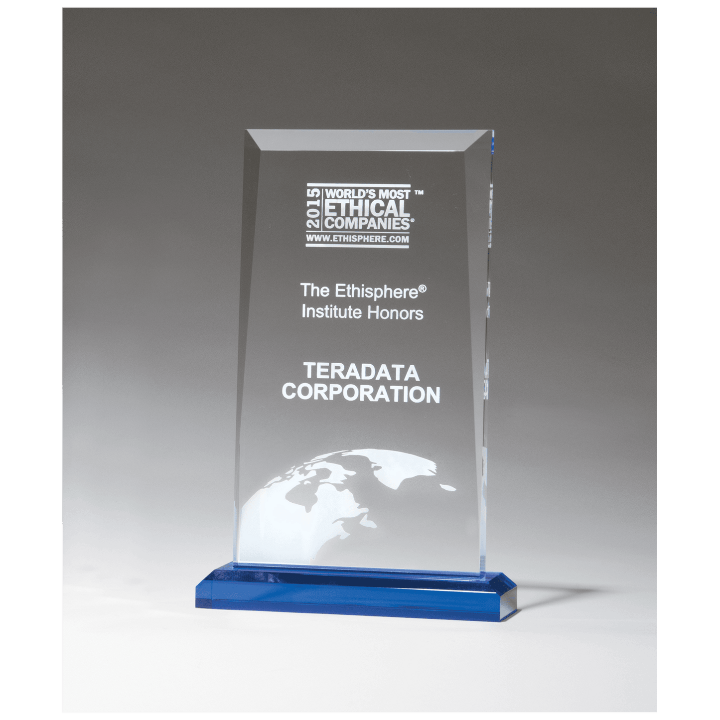Apex Series Clear Acrylic Award - 6" x 9¾" - Blue