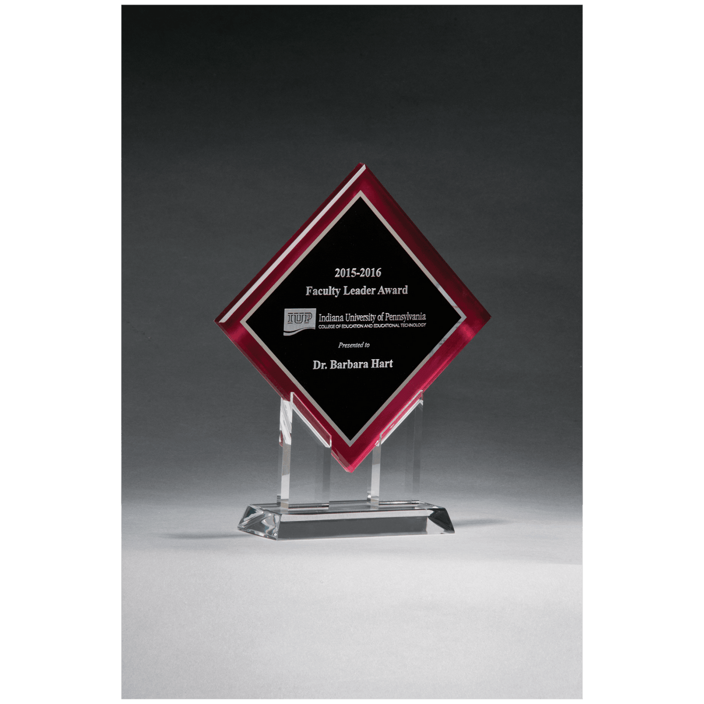 Diamond Series Acrylic Award with Printed Red Border