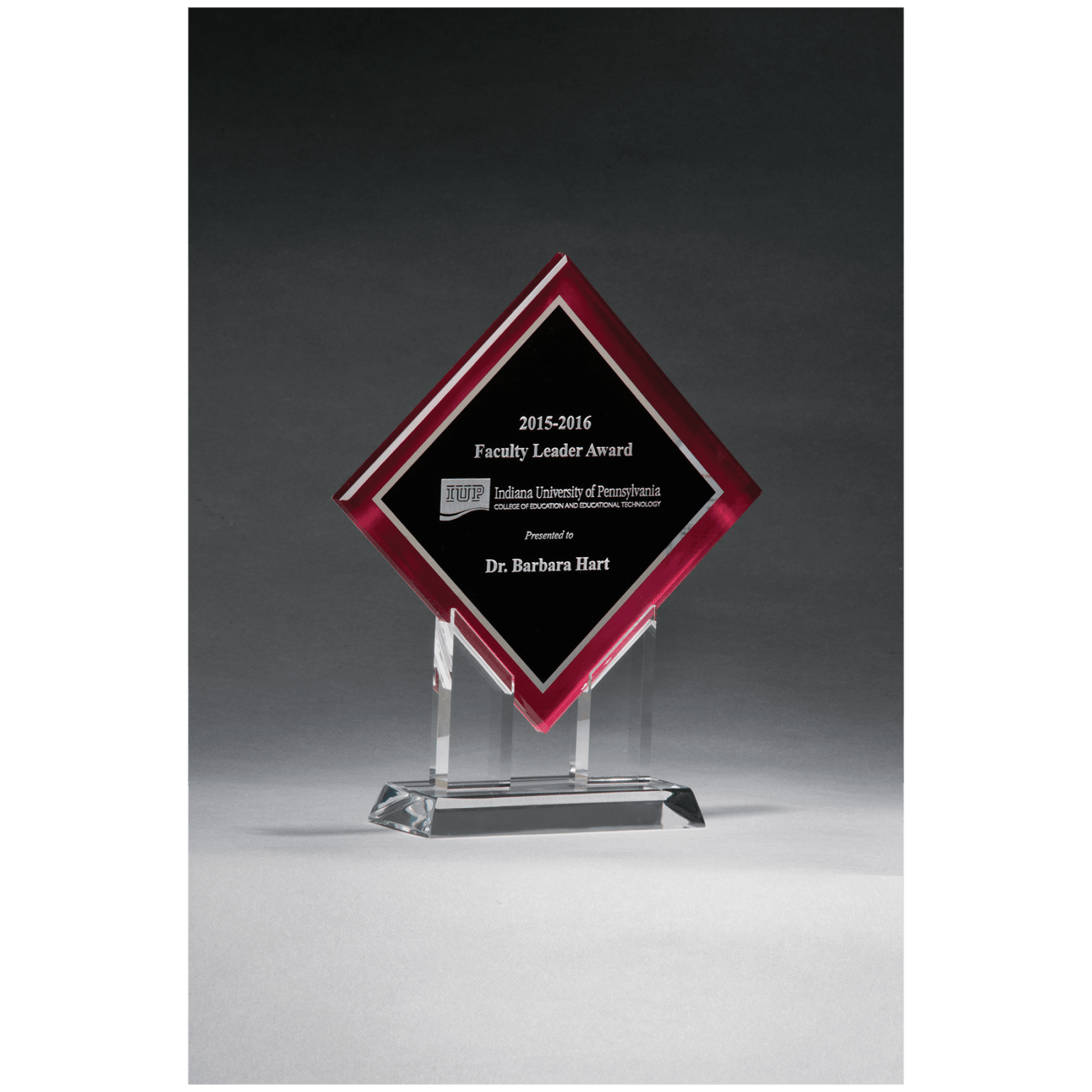 Diamond Series Acrylic Award with Printed Red Border