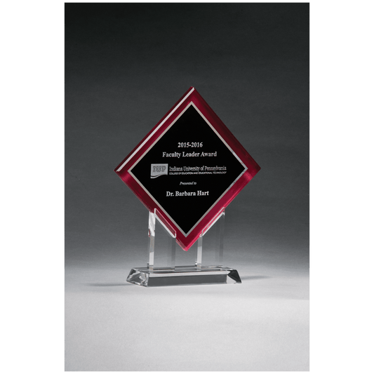 Diamond Series Acrylic Award with Printed Red Border
