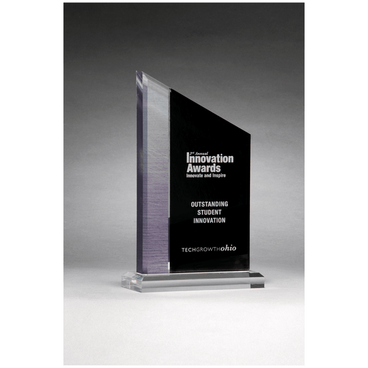 Brushed Silver Accent Upright Acrylic Award - 6" x 8"