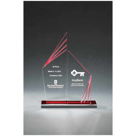 Double Zenith Acrylic Award with Red Mirror Base