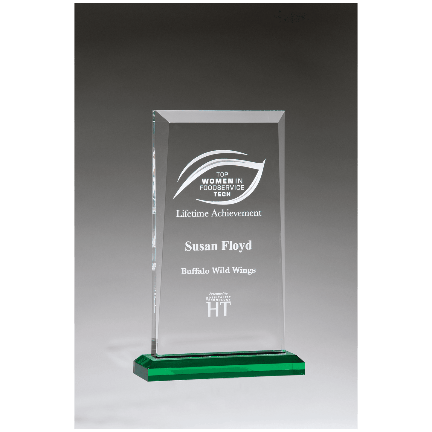 Apex Series Clear Acrylic Award - 6" x 9¾" - Green