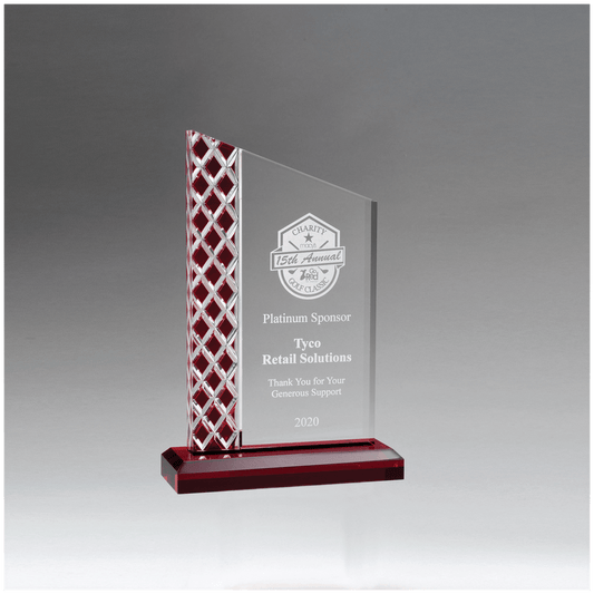 Zenith Series Clear Acrylic Award with Lattice Pattern - 5 ½" x 7 ¼"
