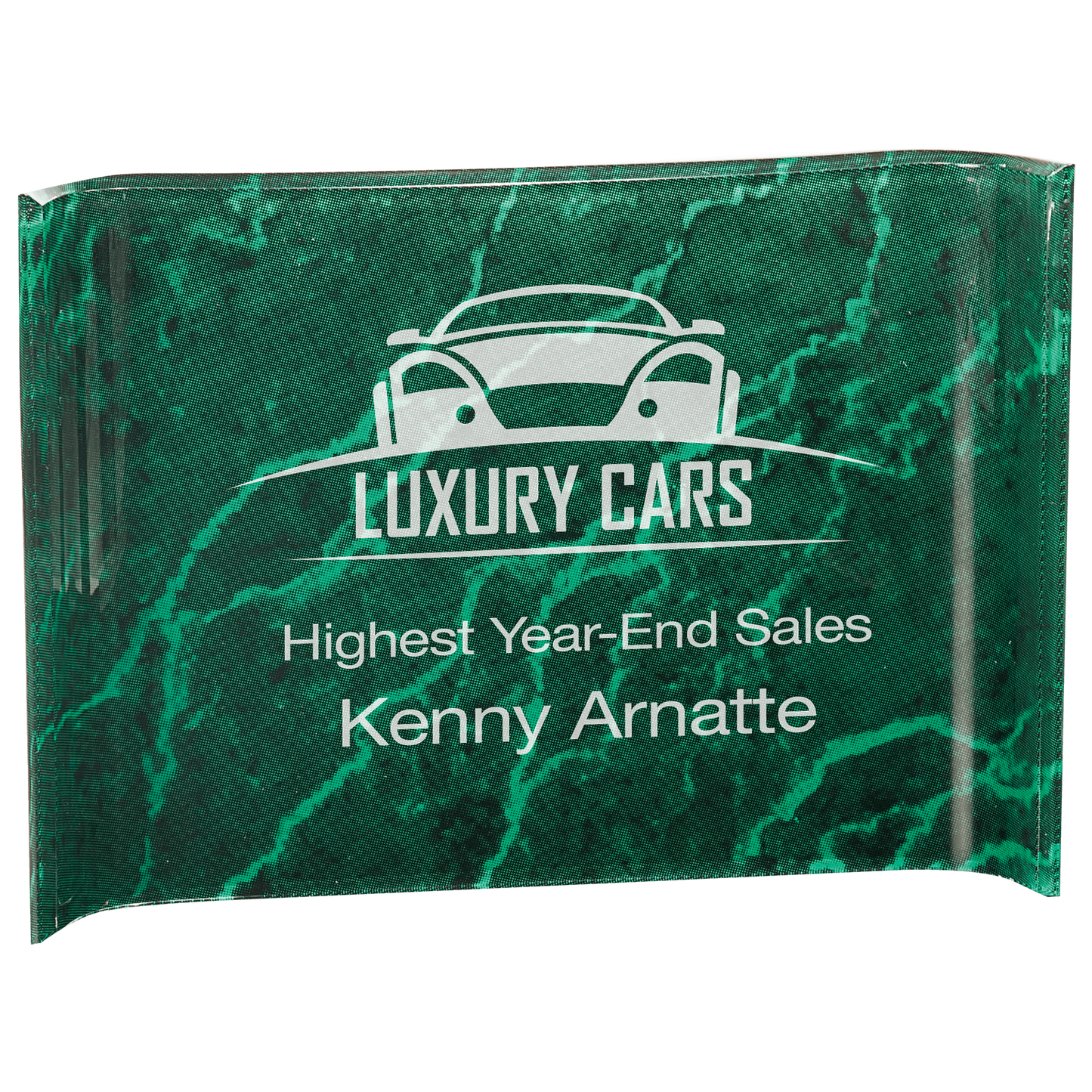 Green 10" x 7" Marbleized Acrylic Crescent