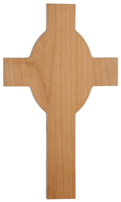 Genuine red alder wood cross award, 8 by 13 5/8 inches