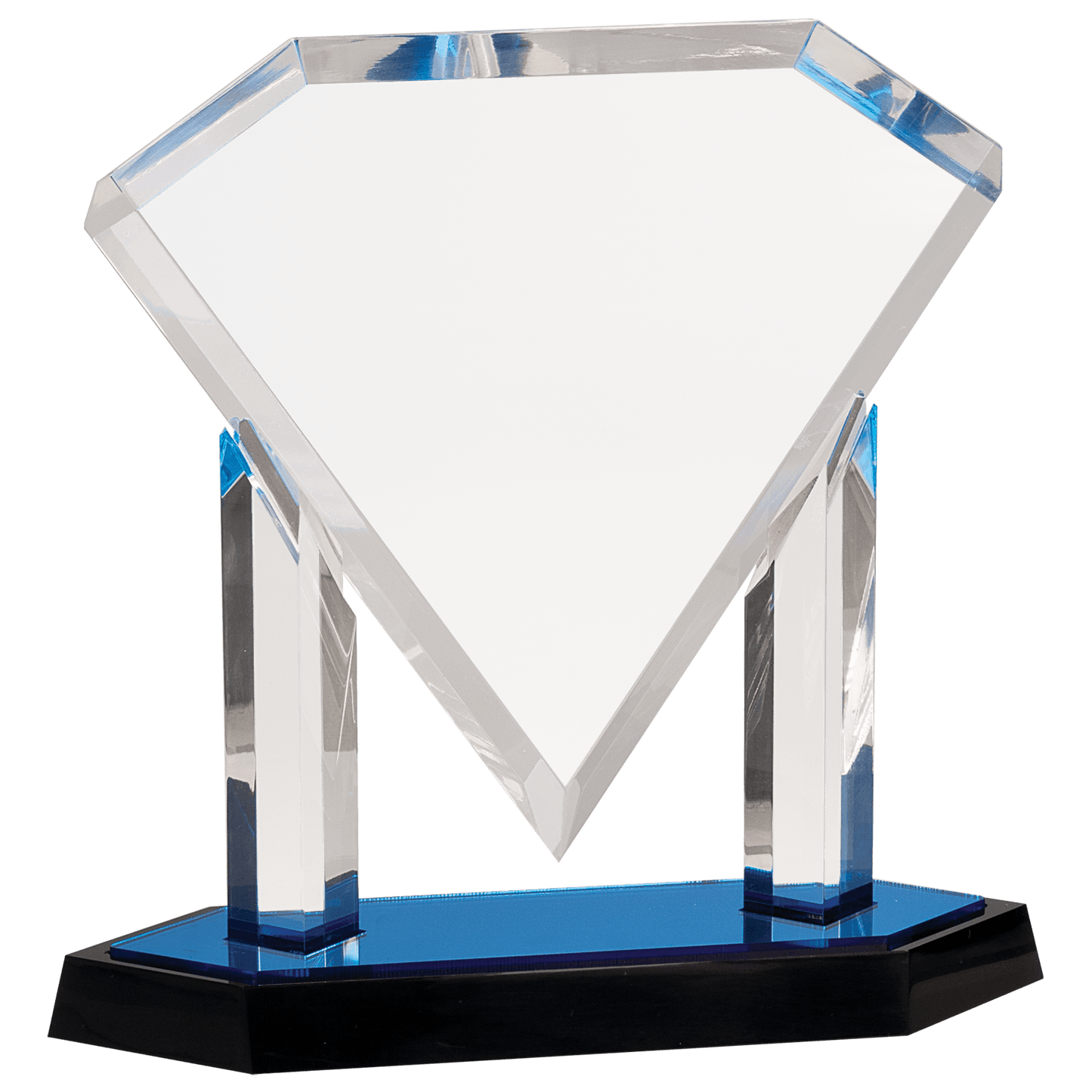 Blue 10 3/4" Floating Diamond Acrylic