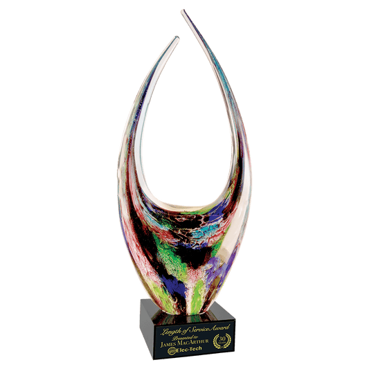 16 3/4" Dual Rising Art Glass, hand-blown glass award