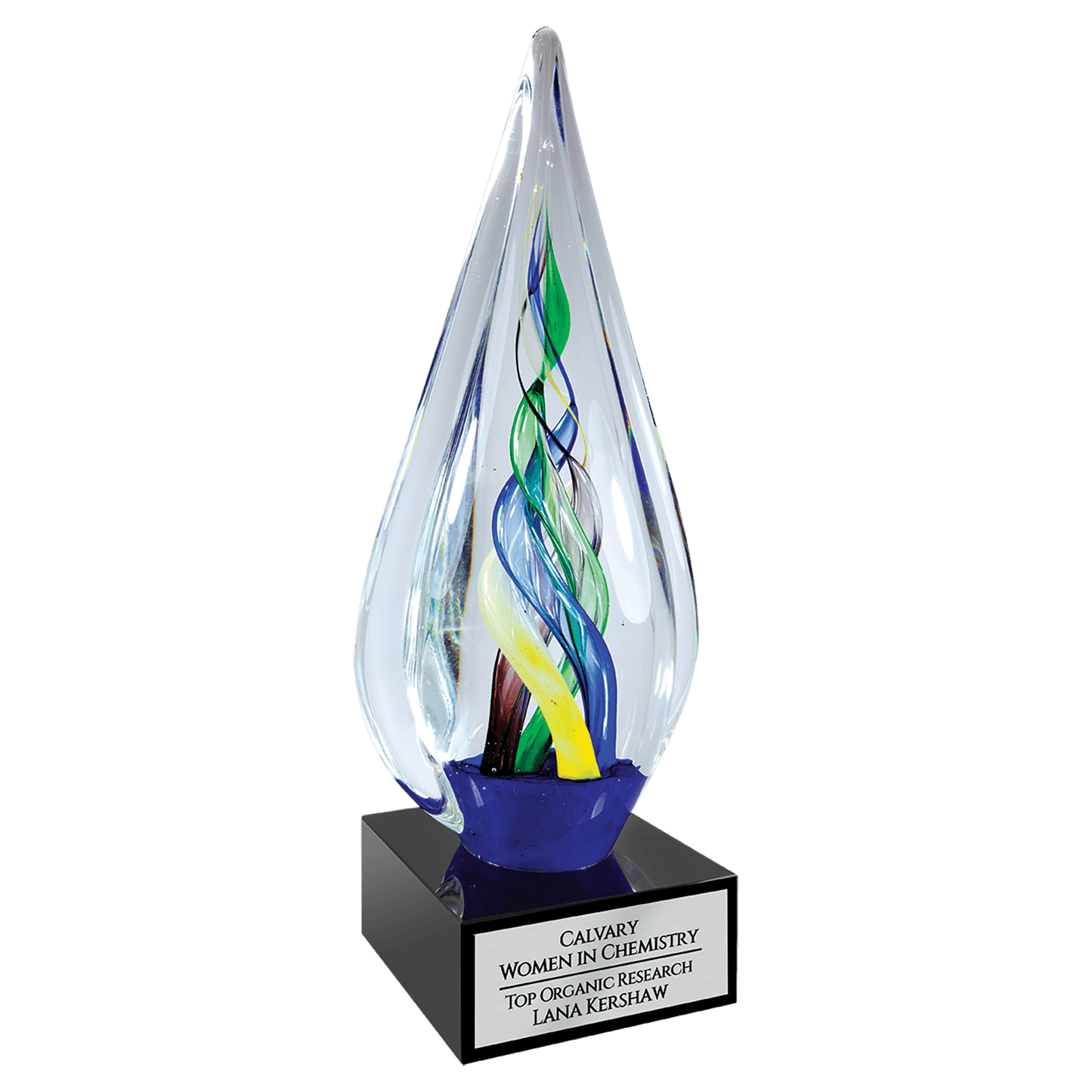 10 3/4" Infinity Twist Art Glass, hand-blown glass award