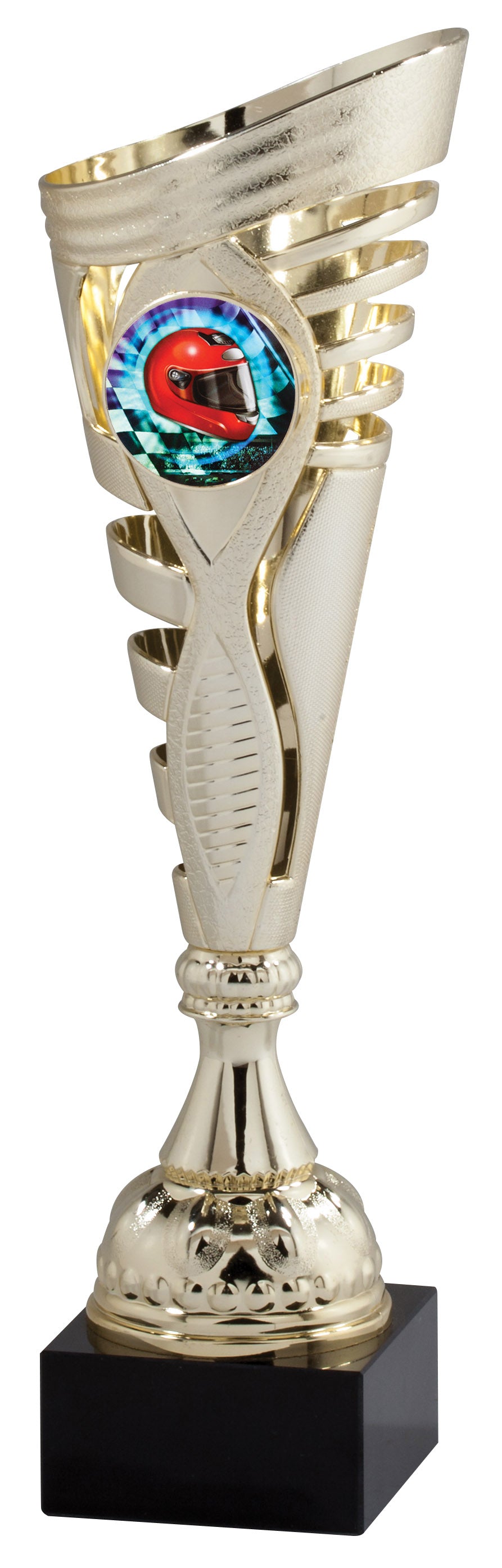 Gold Ribbed Insert Cup Trophy – 16"