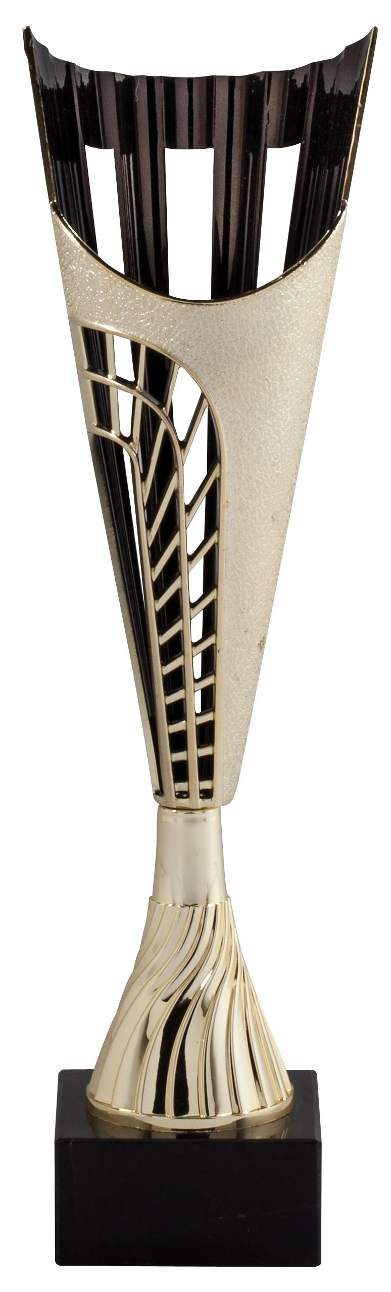 Spire cup trophy, gold and black, 14½ inch, on black marble base