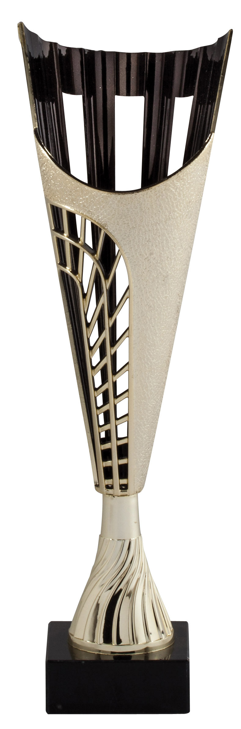 Spire cup trophy, gold and black, 13½ inch, on black marble base