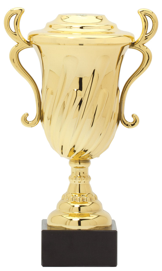 Gold Swirl Cup Trophy with Lid – 10¾"