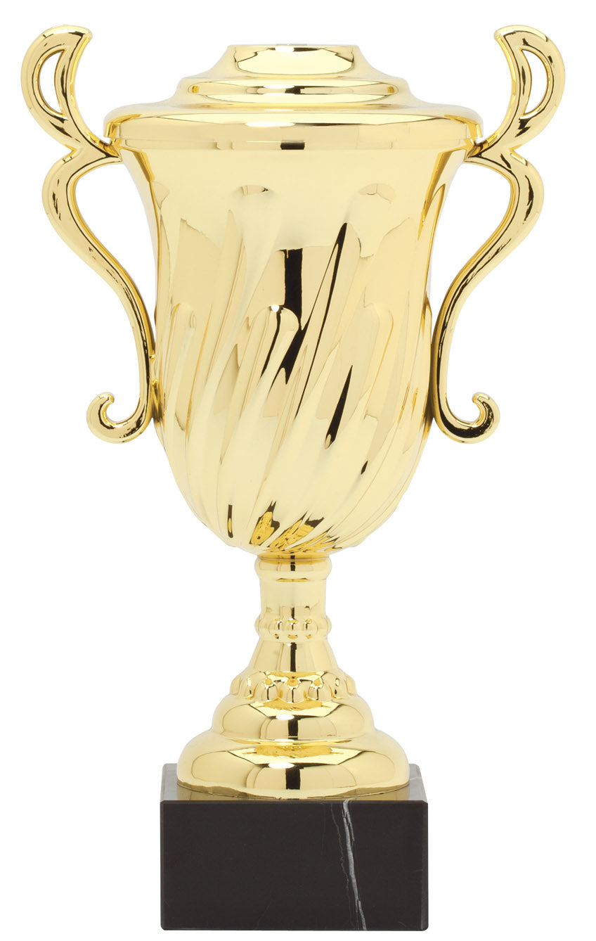 Gold Swirl Cup Trophy with Lid – 13½"