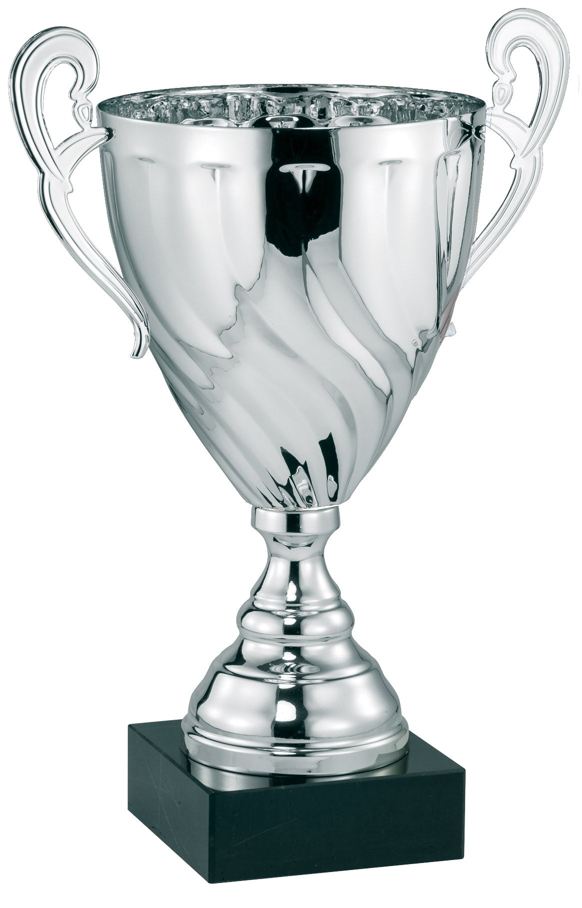 Twist Cup Trophy on Marble – Silver / 17"