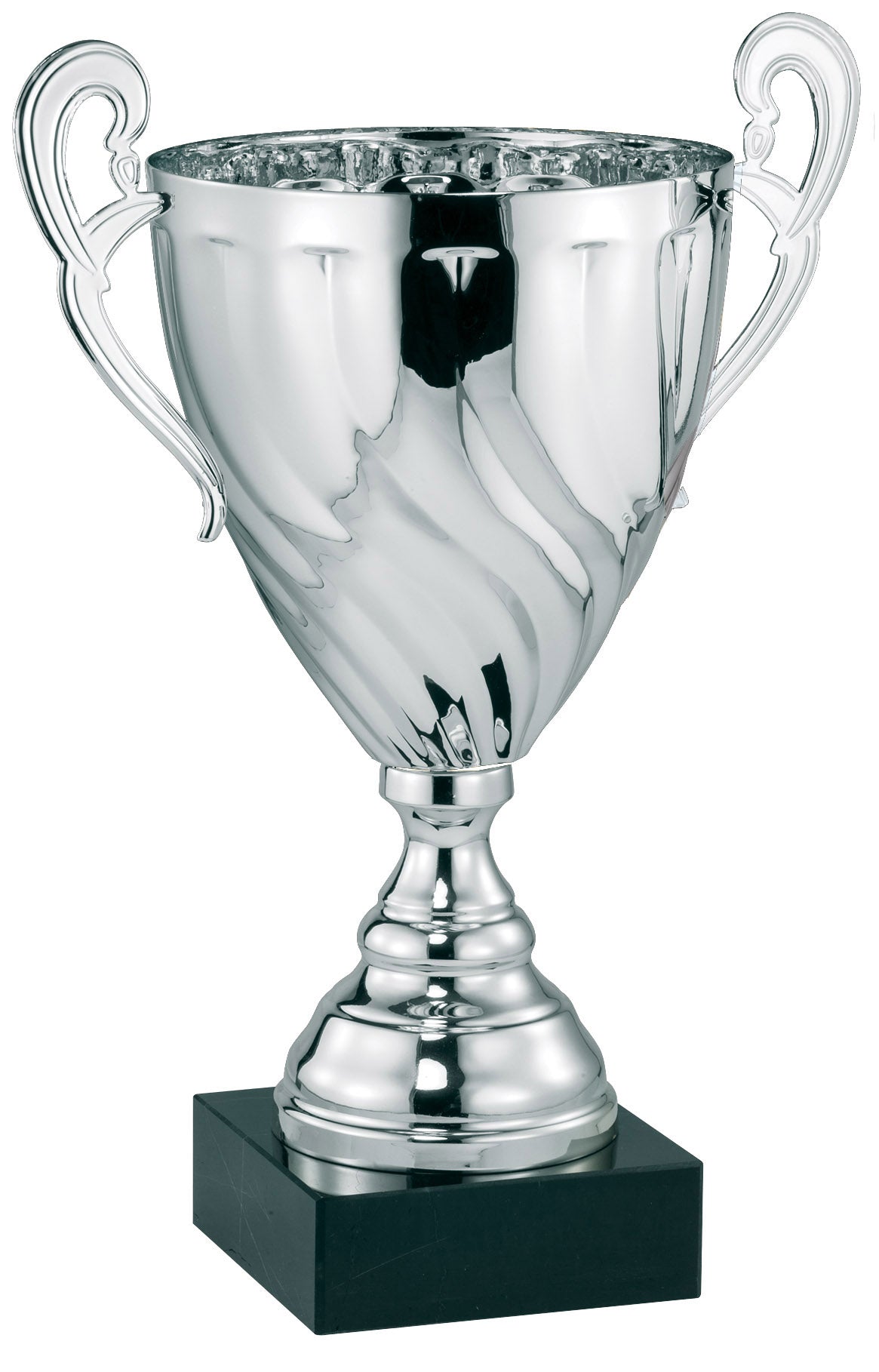 Twist Cup Trophy on Marble – Silver / 15"