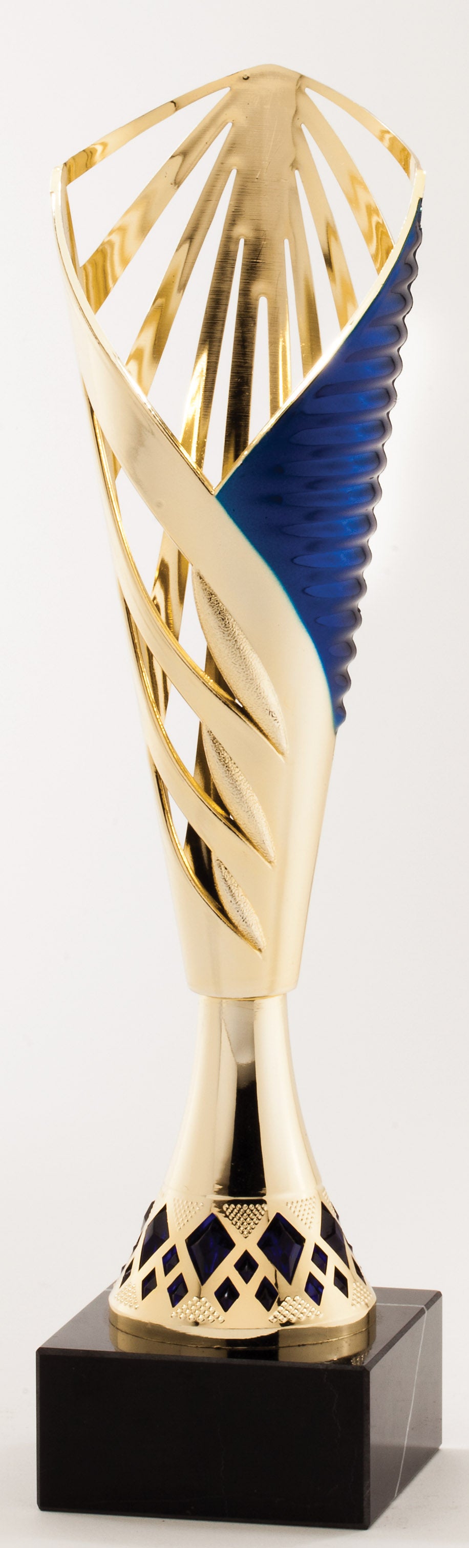 Spiral Lattice Cup Trophy – Gold & Blue