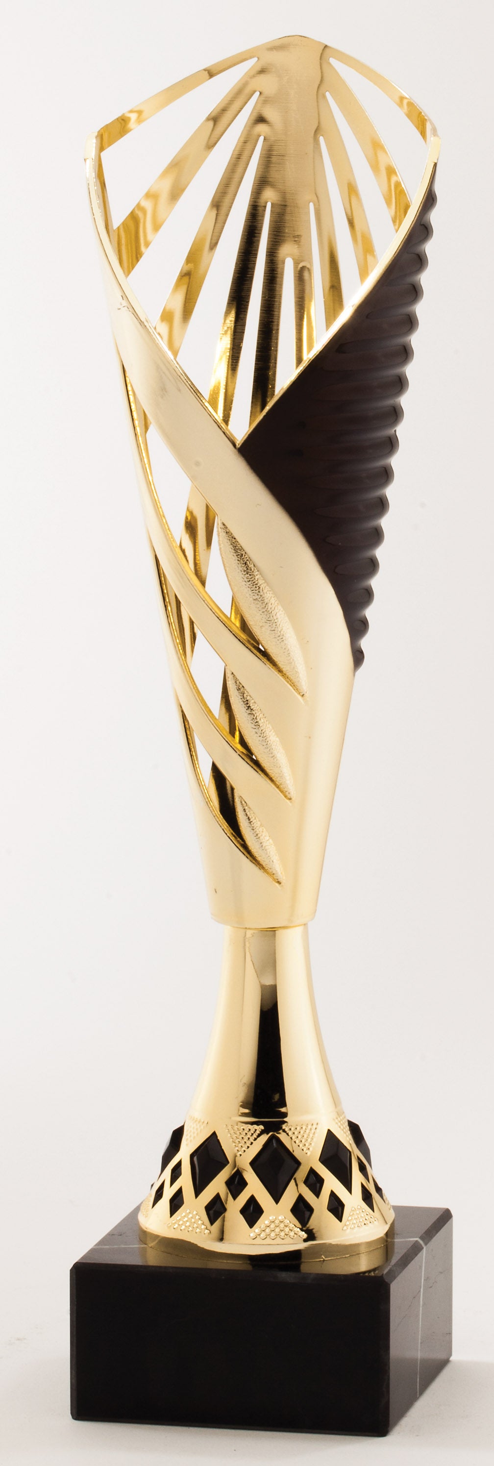 Spiral Lattice Cup Trophy – Gold & Black