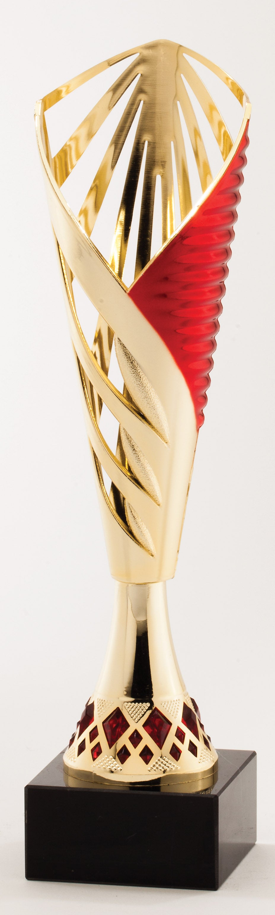 Spiral Lattice Cup Trophy – Gold & Red
