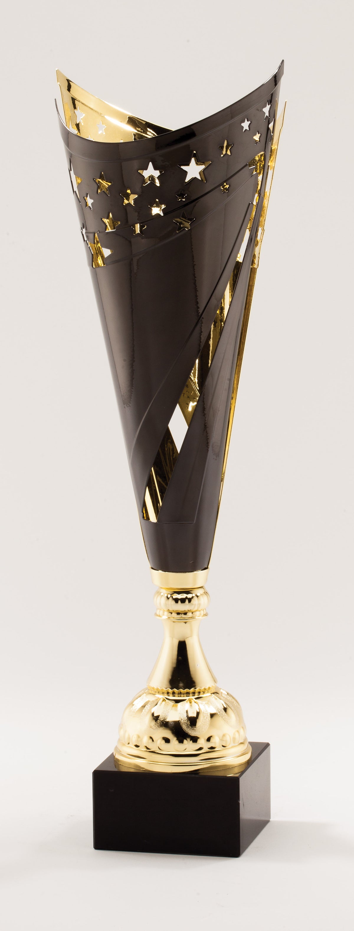 Star Burst Cone Cup Trophy – Black & Gold