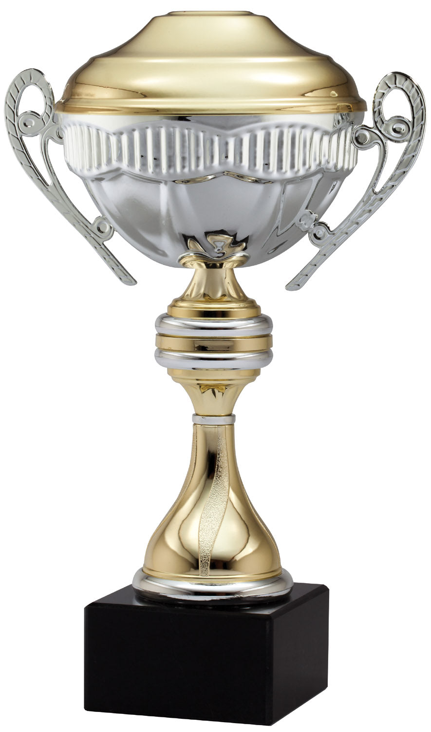 Gold & Silver Crown Cup Trophy with Lid – engravable award