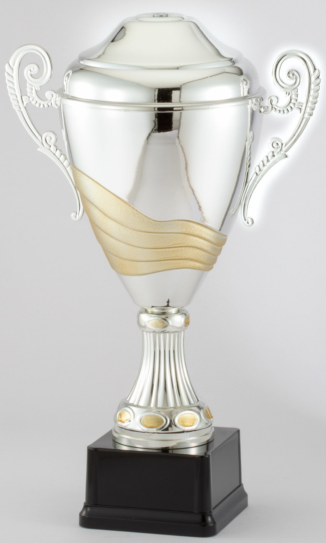 Wave Band Cup Trophy with Lid – Gold / 14¼"