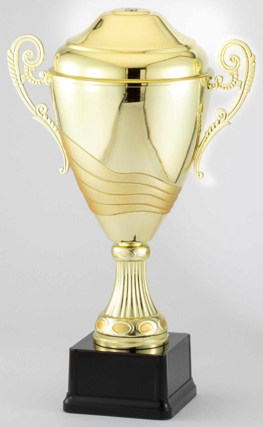 Wave Band Cup Trophy with Lid – Silver / 15½"