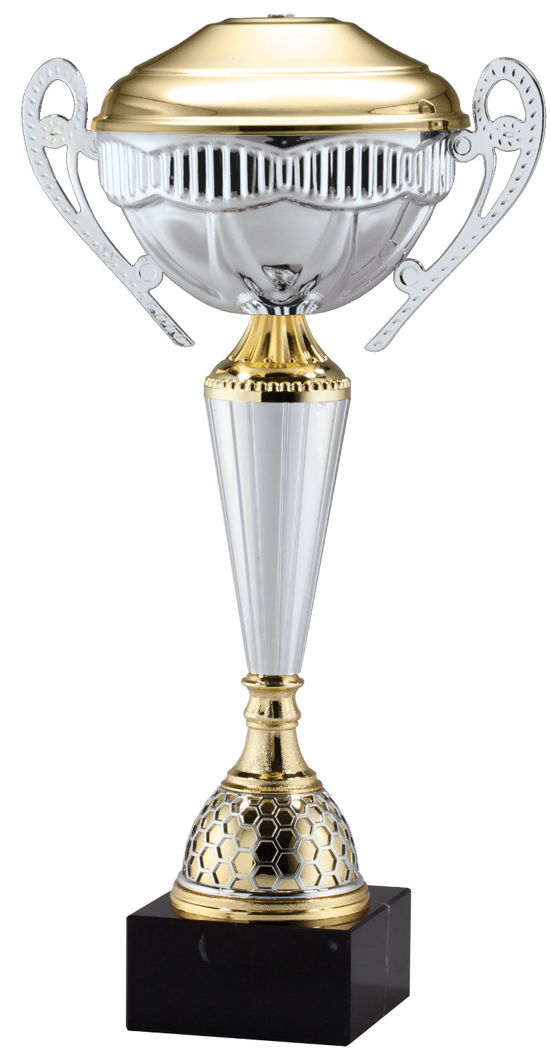Silver Crown Cup Trophy with Gold Lid – engravable award