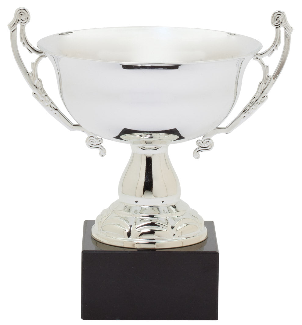 Silver Bowl Cup Trophy on Marble – 12½"