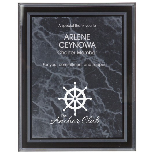 Black 7" x 9" Marble Border -Plaq Acrylic