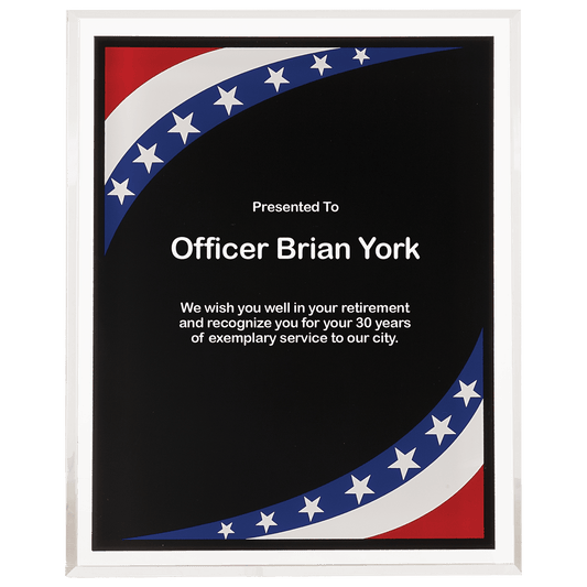 7" x 9" Stars & Stripes Border Clear-Plaq Acrylic
