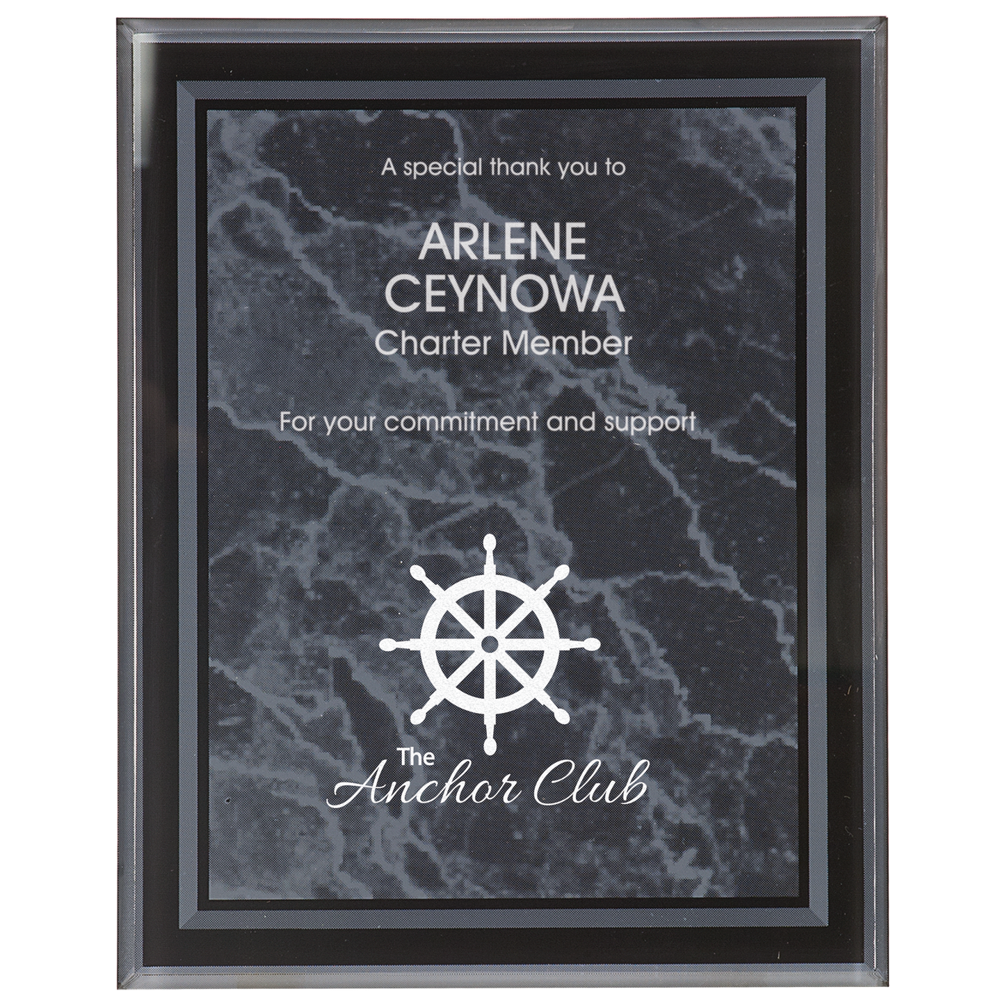 Black 8" x 10" Marble Border -Plaq Acrylic