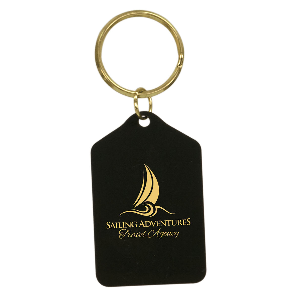 Personalized black brass tablet keychain