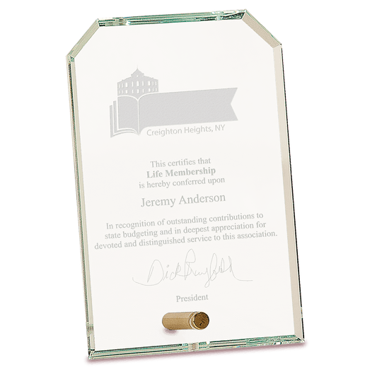 4" x 6" Clear Clipped Corners Rectangle CrystalEdge Glass