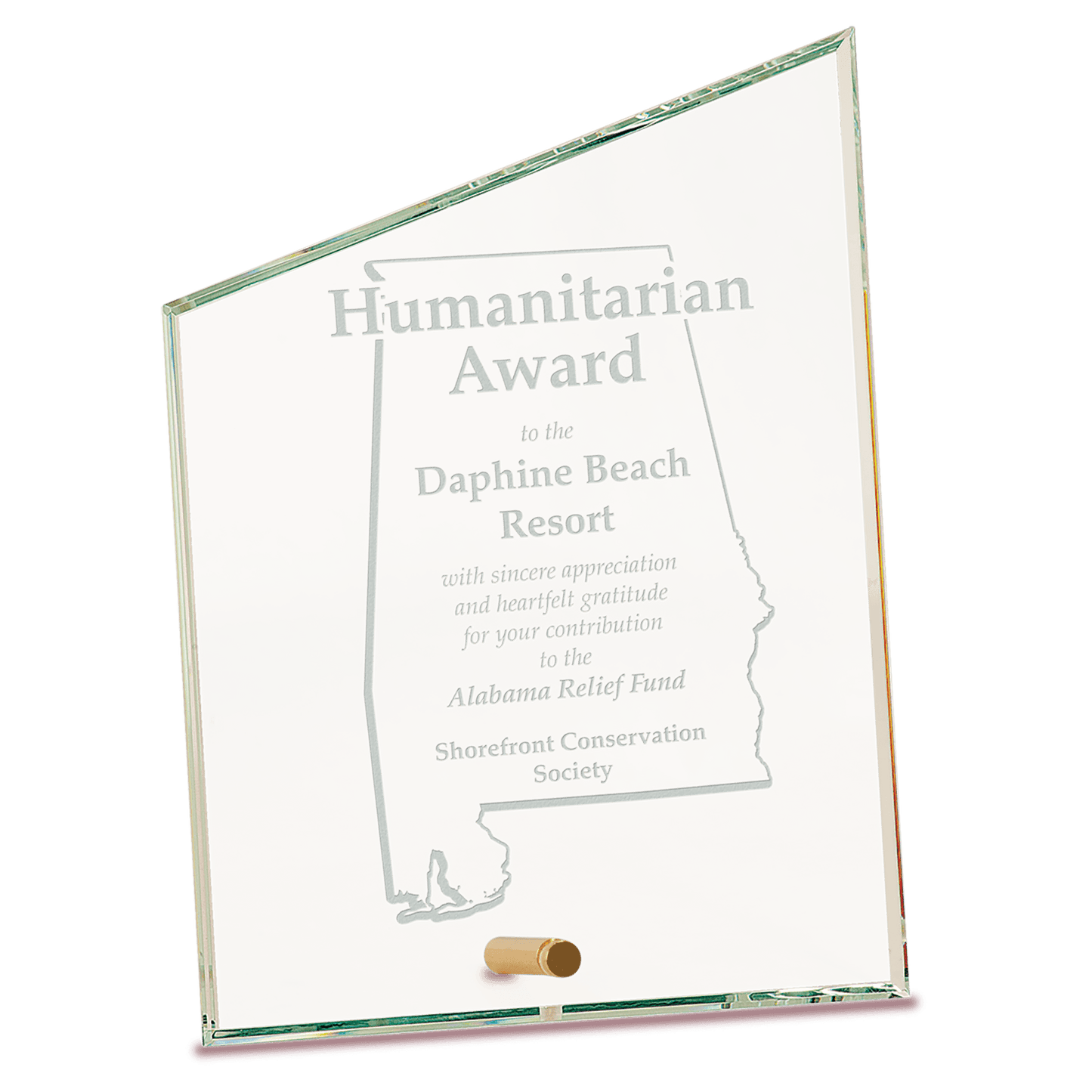 6" x 8" Clear Slant Rectangle CrystalEdge Glass