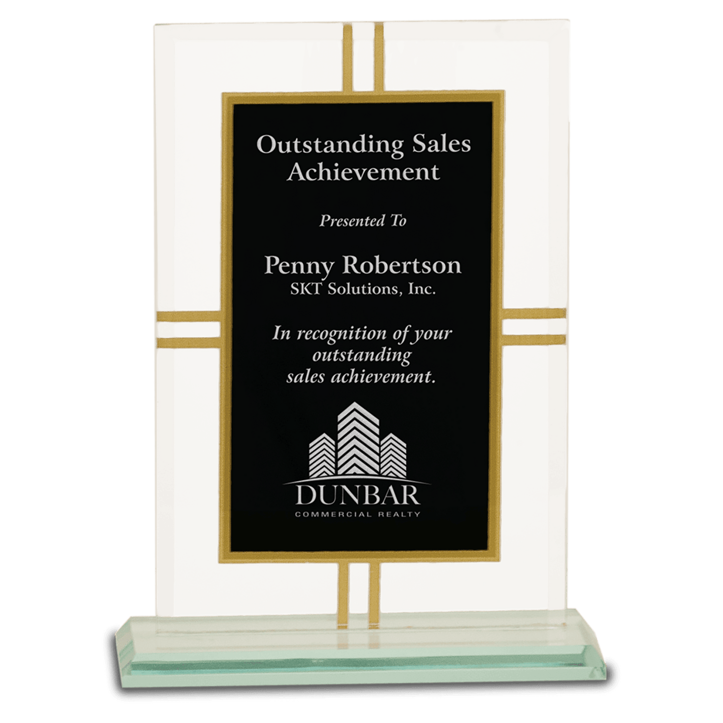 7 1/2" Contemporary Glass 4-Point Award