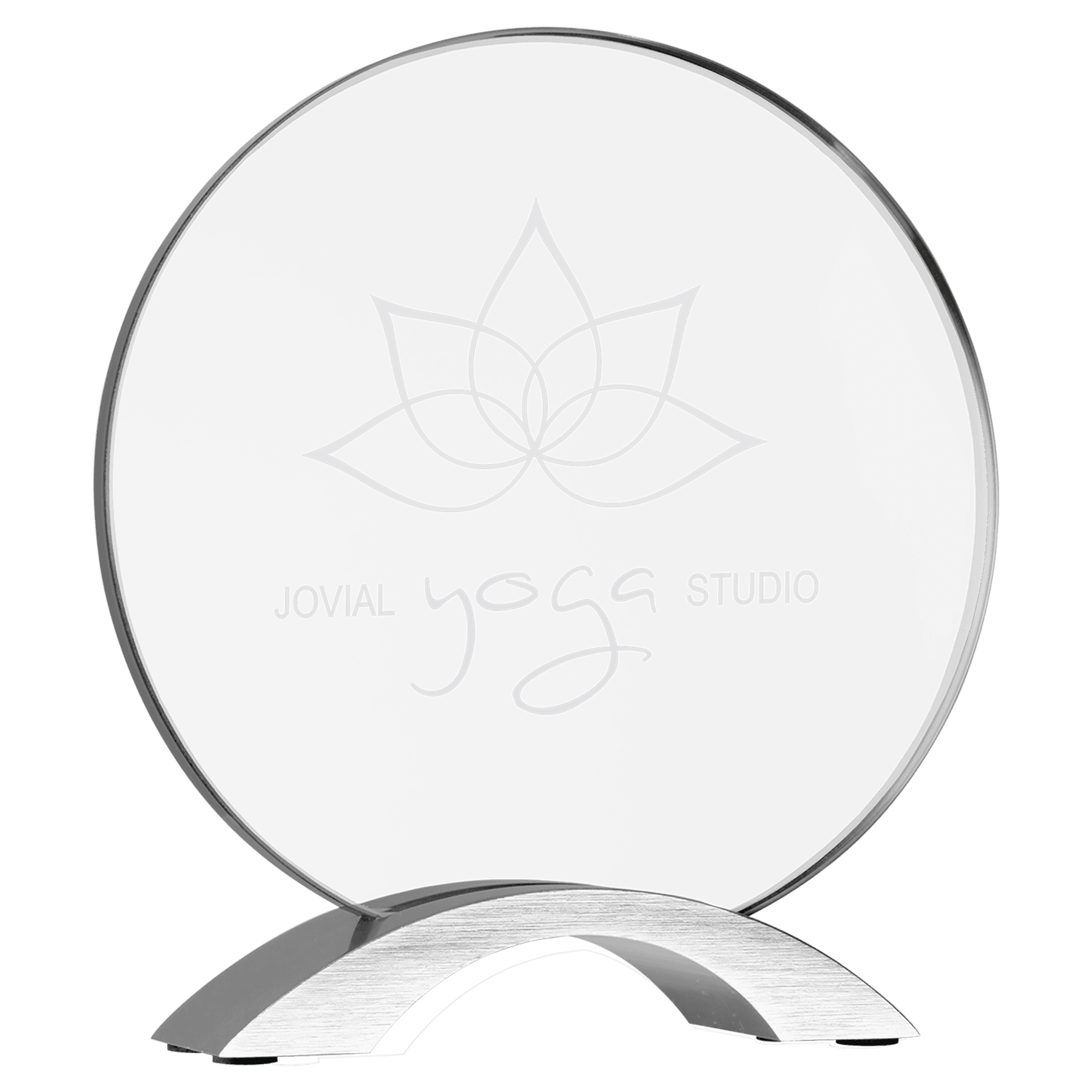 7 1/4" Round Cosmic Acrylic with Silver Base