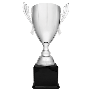 Silver grand championship cup with wing handles on a base
