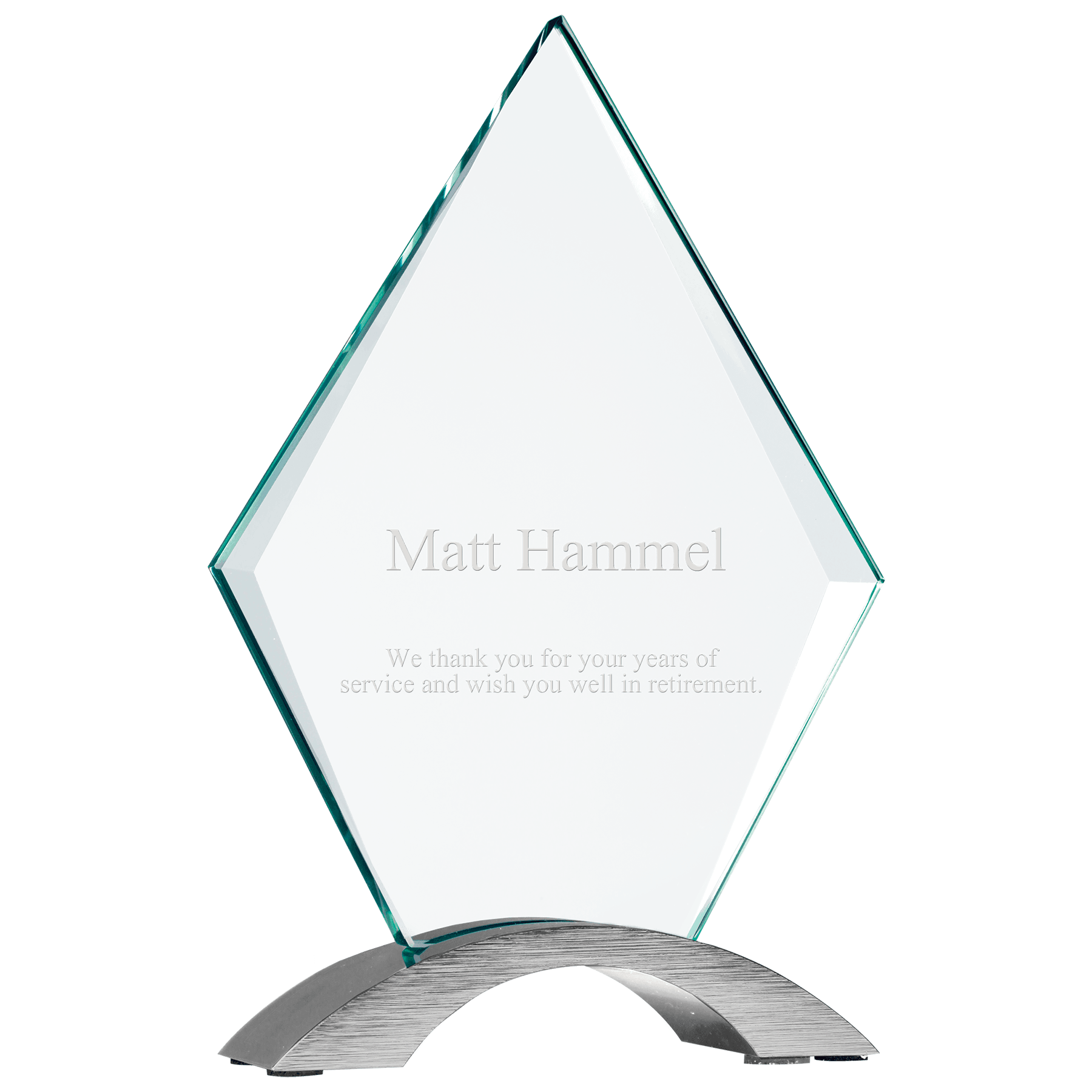 7 1/4" Diamond Cosmic Glass on Silver Base