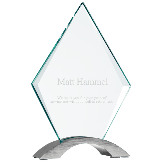 7 1/4" Diamond Cosmic Glass on Silver Base